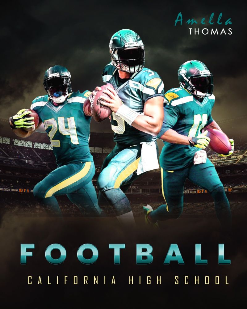Football Team Enliven Effect Photography Poster