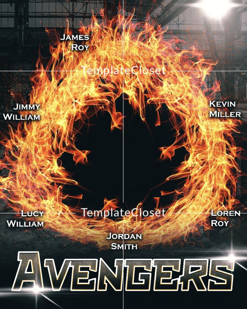 AvengersFireThemeTemplatePhotography@templatecloset.com