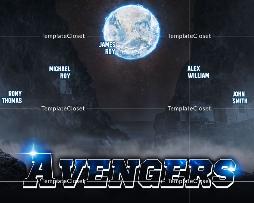 AvengersThemeRugbySportsTemplatePhotography@templatecloset.com
