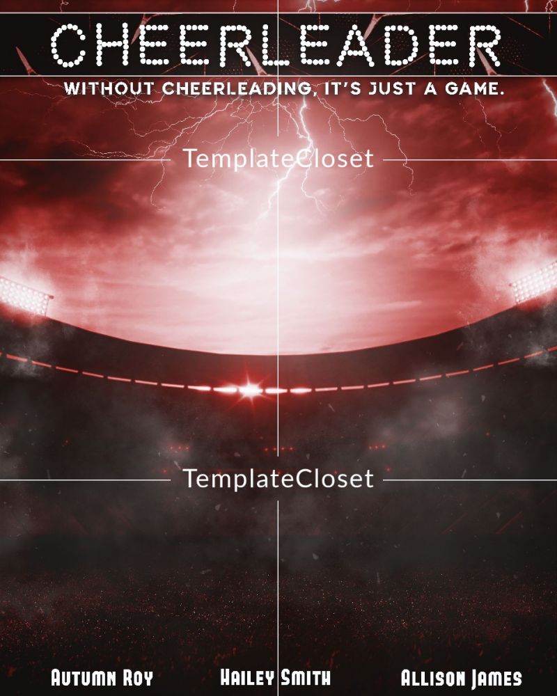 CheerleaderWithoutCheerleading,ItsJustGamePhotographyTemplate@templatecloset.com