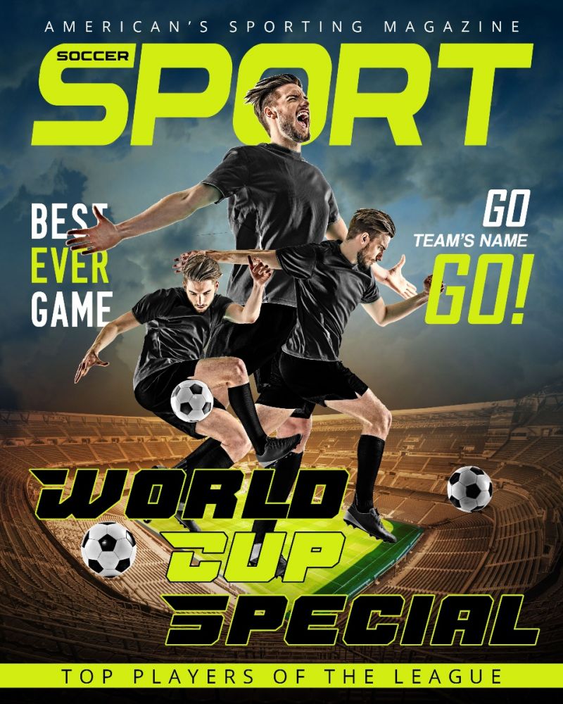Soccer Sports Magazine Customized Template