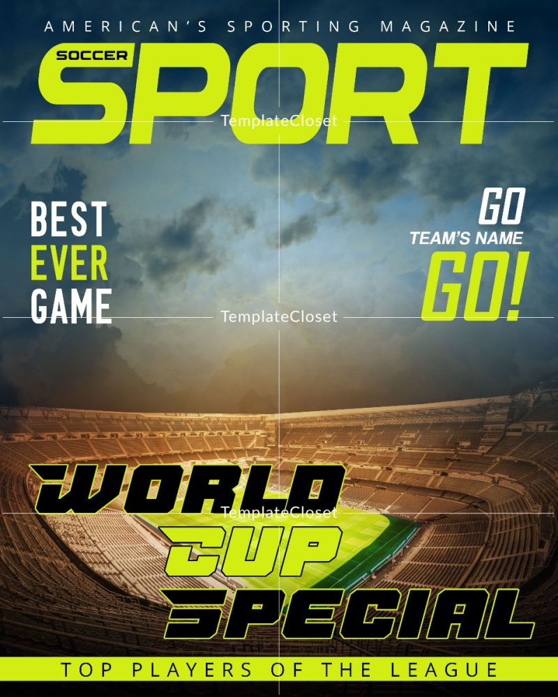 Soccer Sports Magazine Customized Template