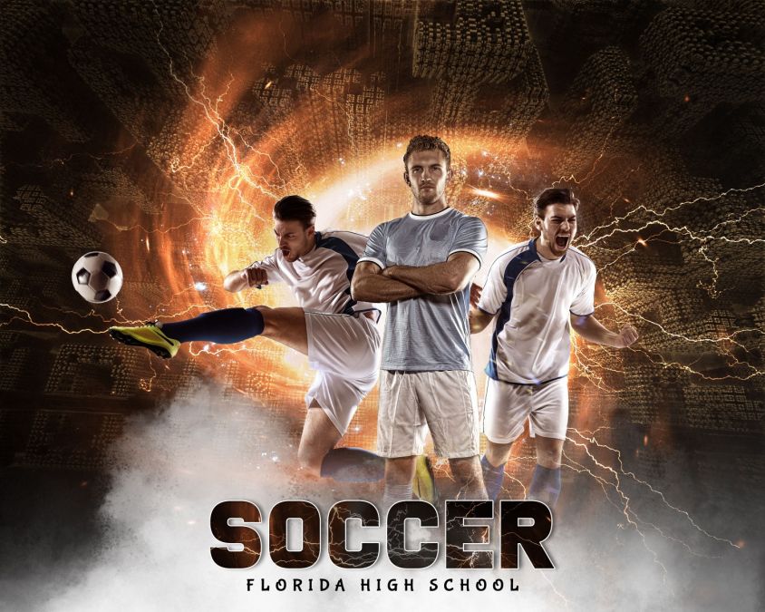 Soccer Themed Effect Customized Photoshop Template