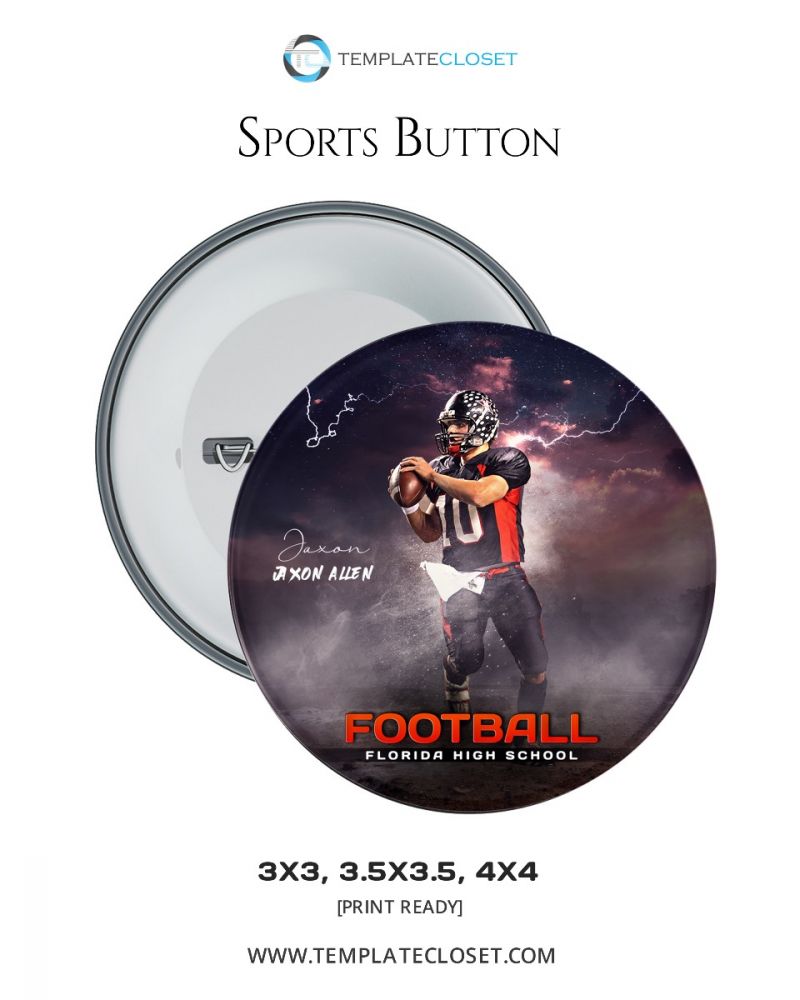 Football Sports Button Template