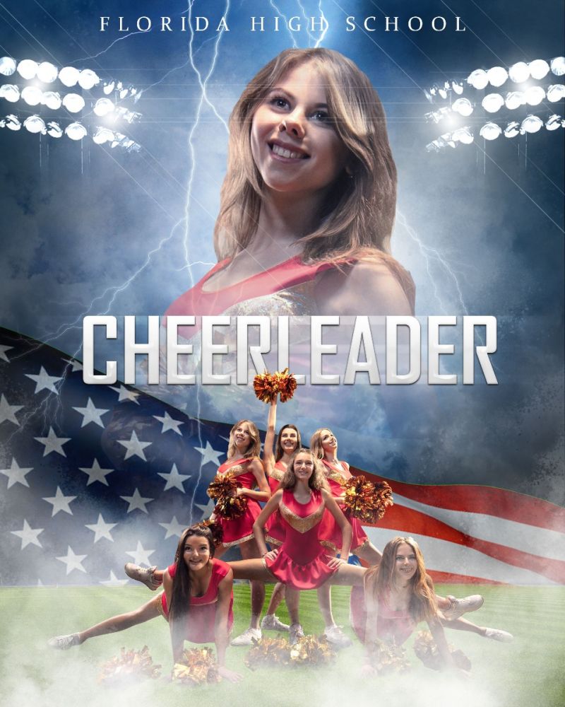 Cheerleader Light and Flag Effect Template
