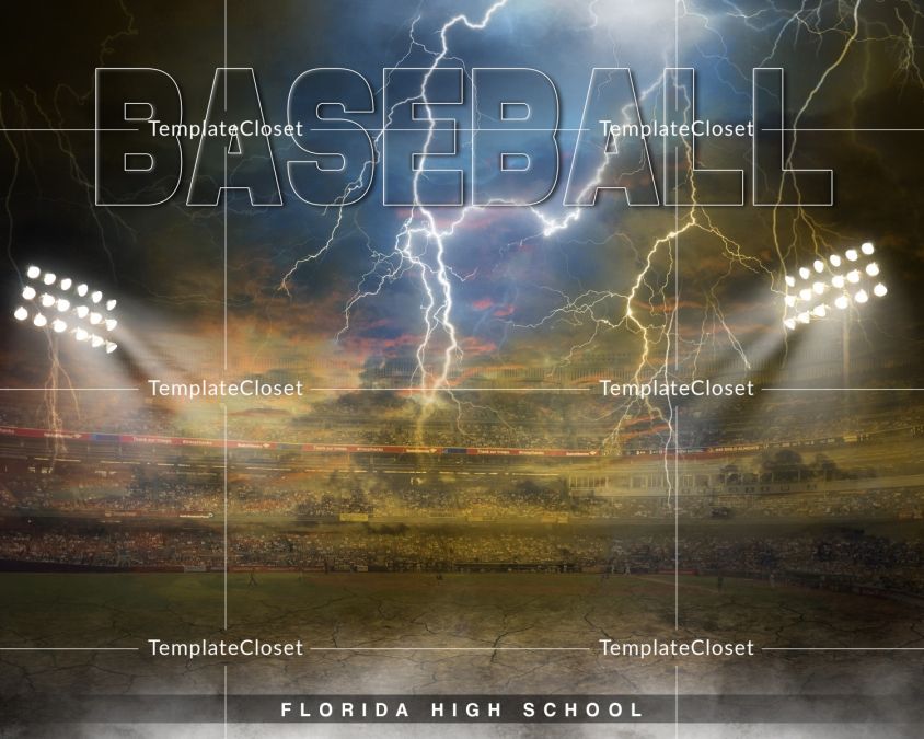 Baseball Team Strom Effect Photoshop Poster