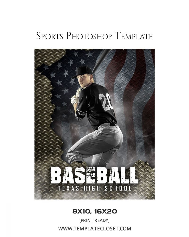 Rugged Photoshop Baseball Template