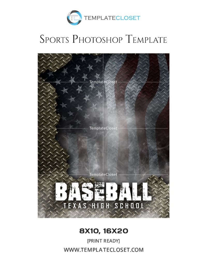 Rugged Photoshop Baseball Template