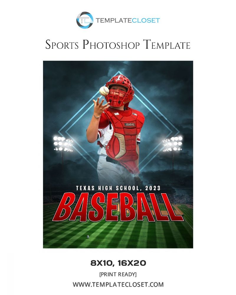 Baseball Sports Customized Photoshop Template
