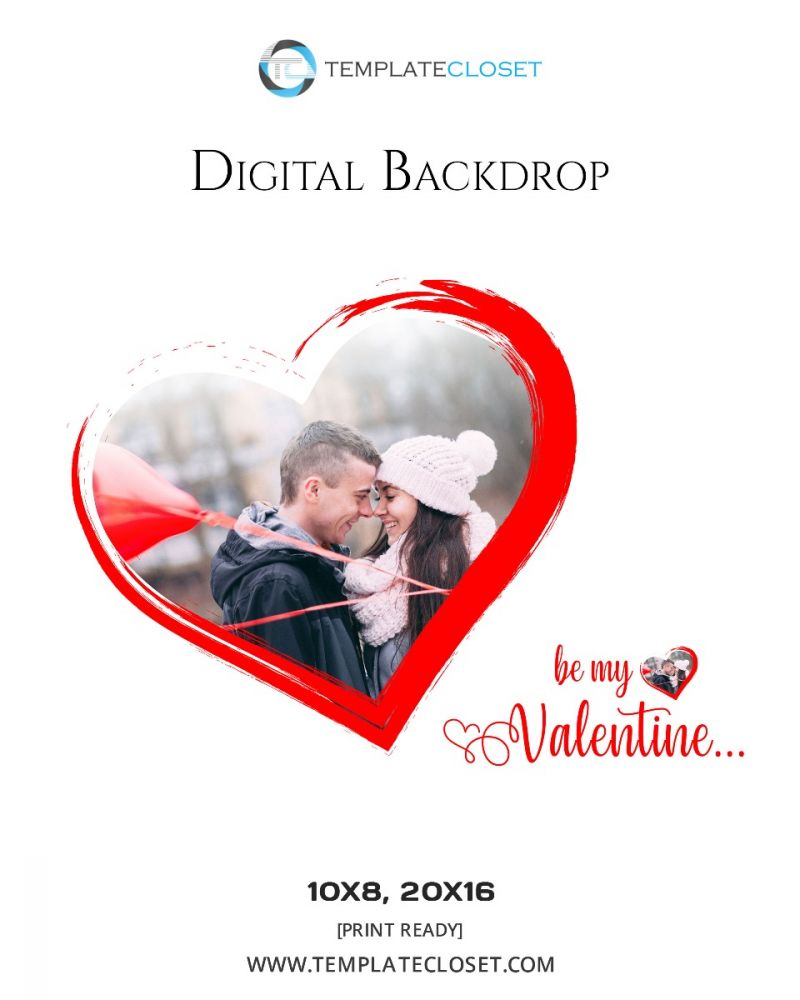 Love Digital Backdrop Photoshop Template