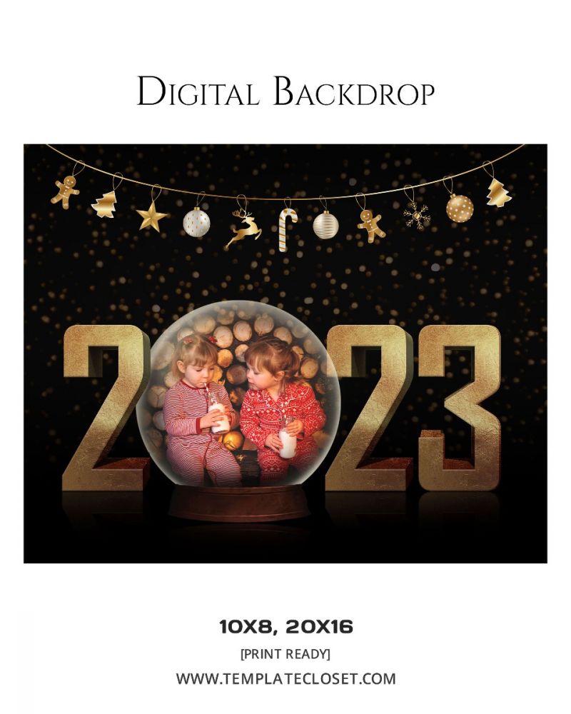 New Year Digital Backdrop Poster