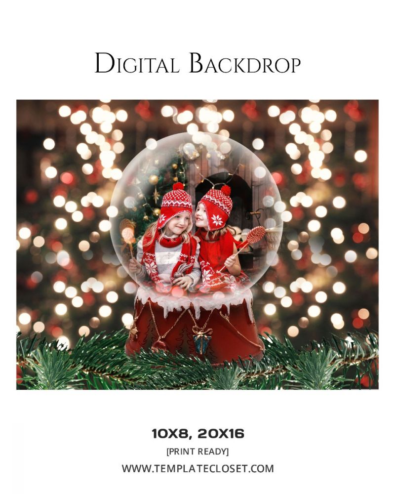Christmas Digital Backdrop Customized Template