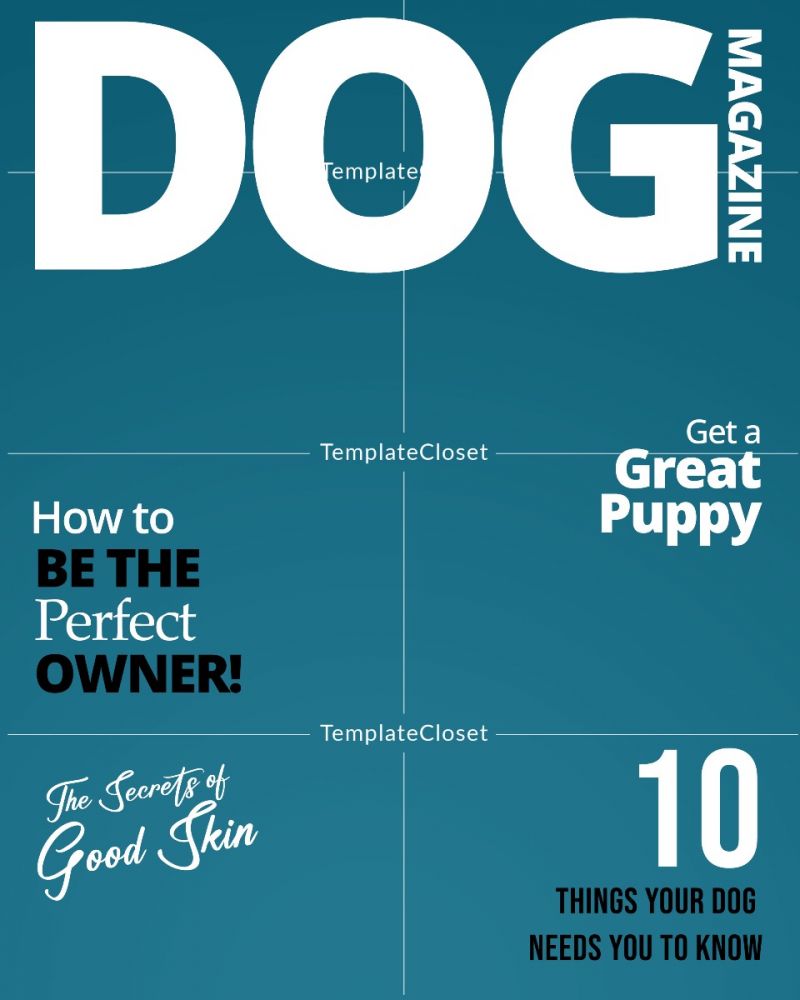Pet Magazine Cover Photoshop Template