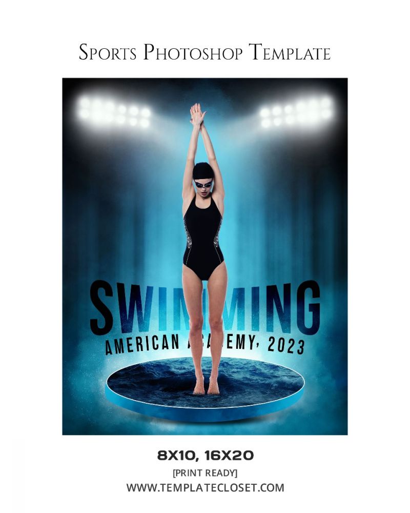 Swimming Sports Enliven Effect Template
