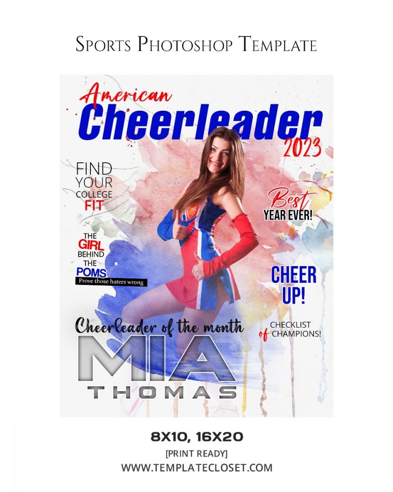 Cheerleader Cyber Textured Template