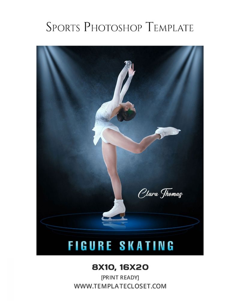 Figure Skating Signature Effect Photoshop Template