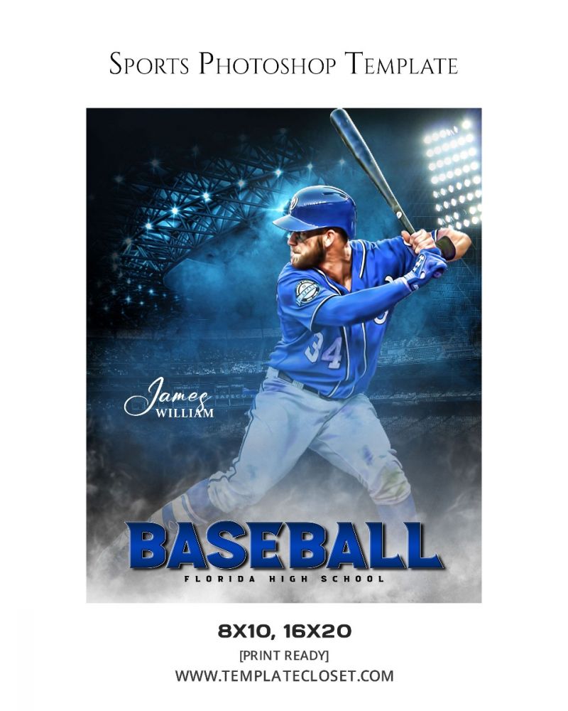 Baseball Print Ready Customized Photoshop Template
