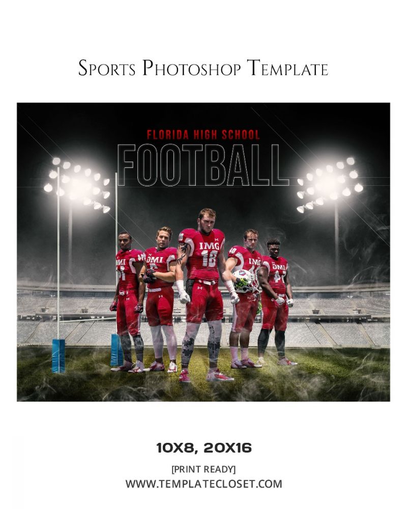 Football Team Florida High School Photoshop Template