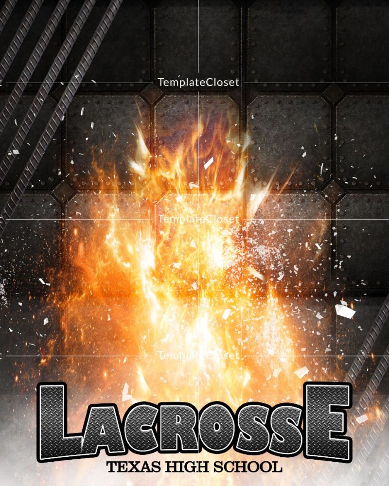 Lacrosse Sports Fire Effect Template