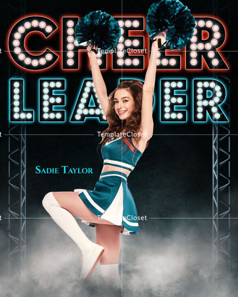 Cheerleader Print Ready Sports Photoshop Photography Template