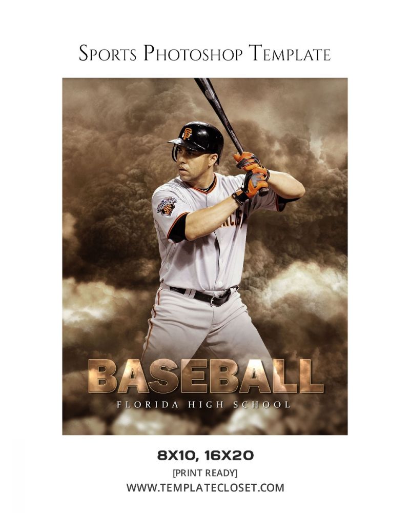 Baseball Senior Sports Photoshop Template