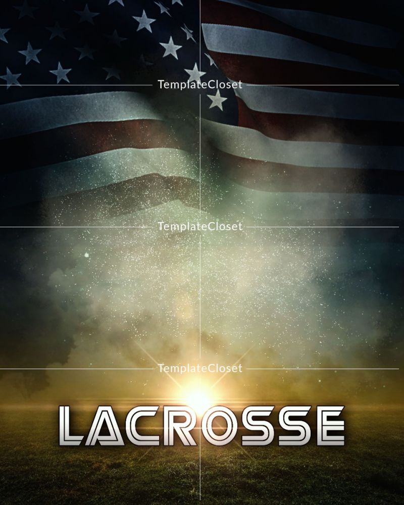 Lacrosse Sport Template With USA Flag