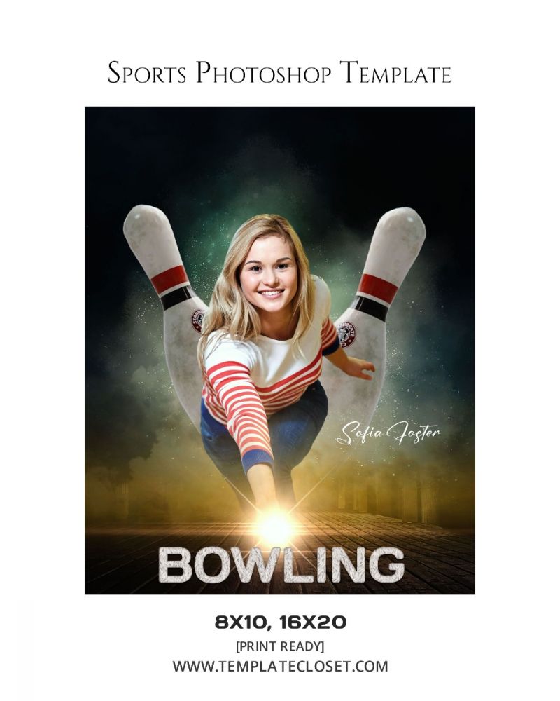 Bowling Senior Sports Photography Template