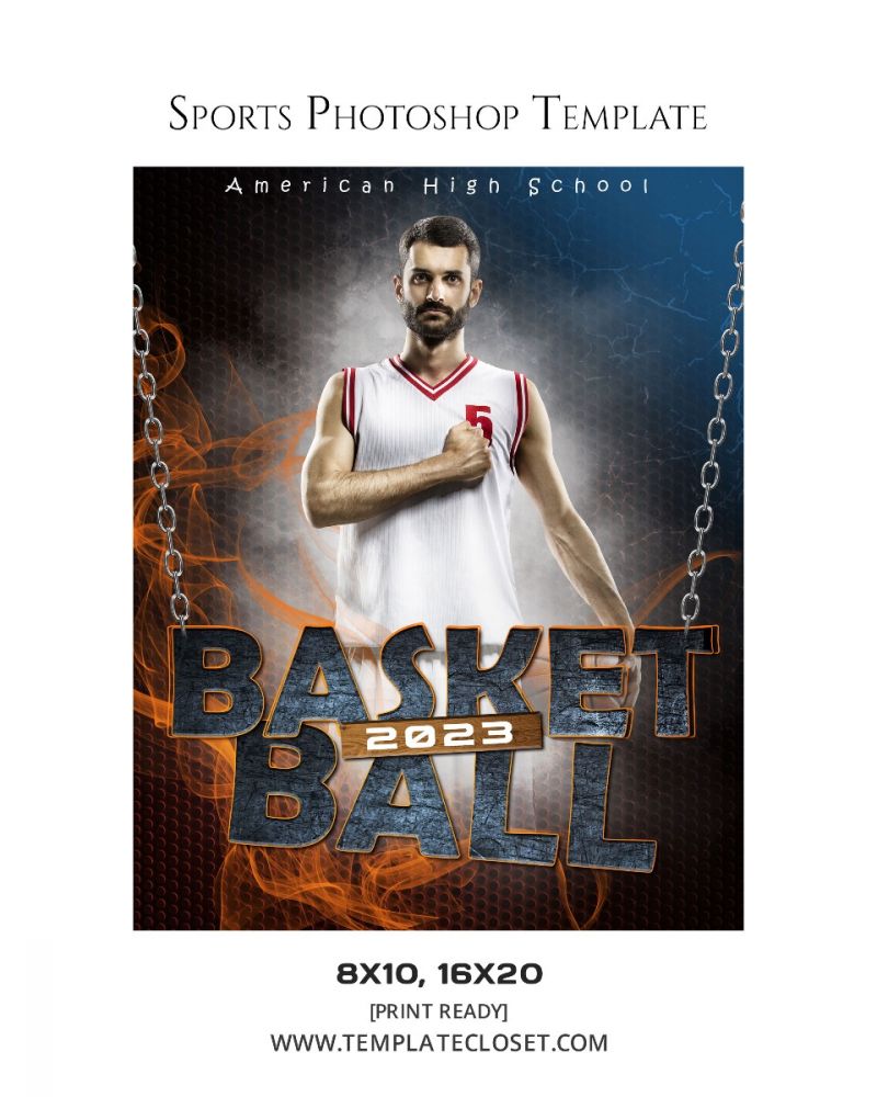 Basketball Senior Print Ready Template
