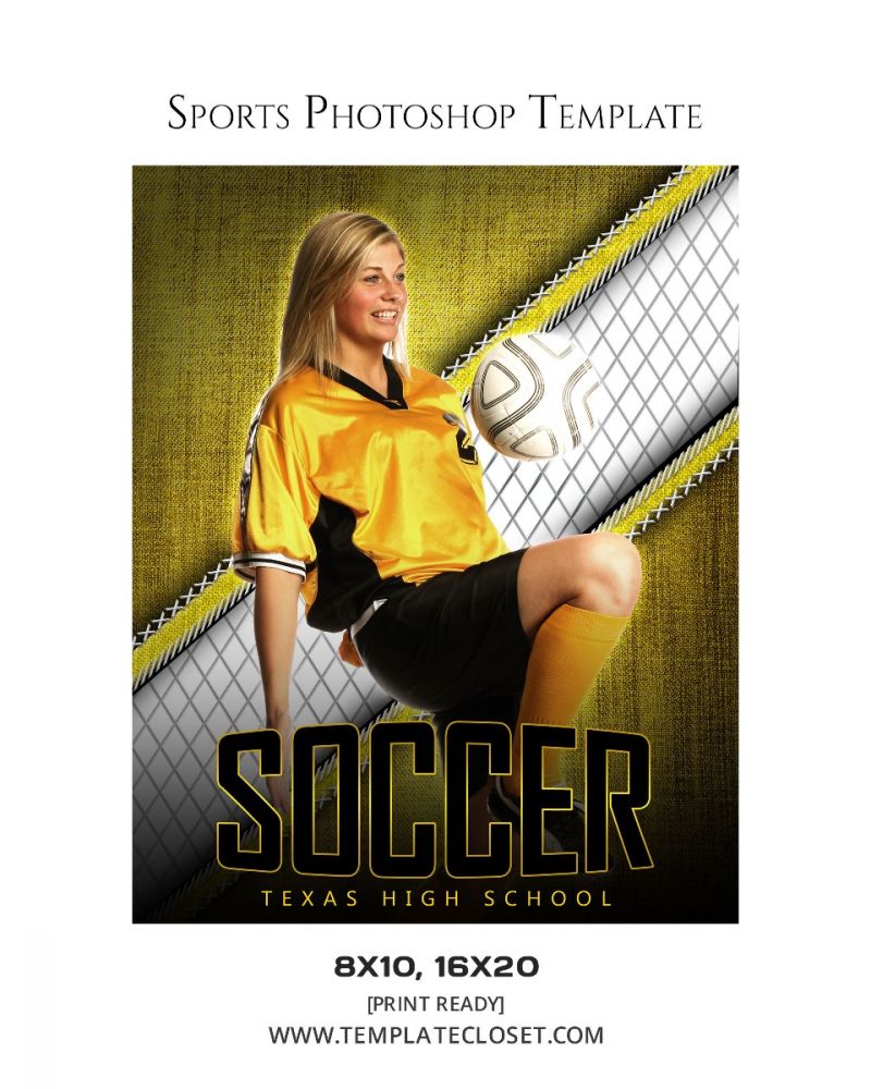 Soccer Print Ready Sports Photography Template