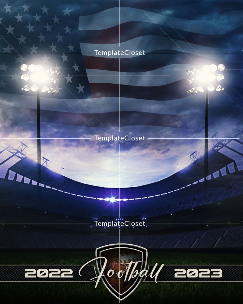 Football With USA Flag Effect Print Ready Template