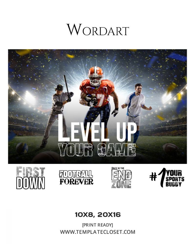 Level Up Your Game Word Art Template