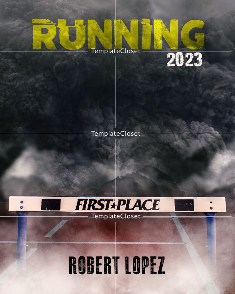 Running At First Place Photoshop Template