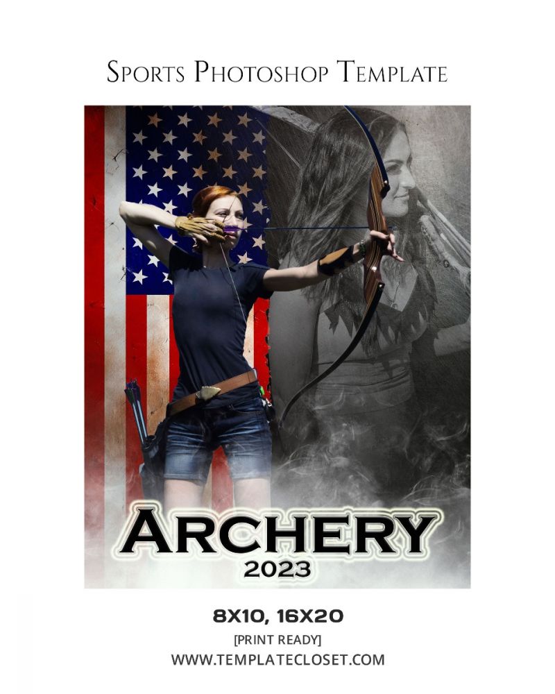 Archery Memory Mate With USA Flag Template