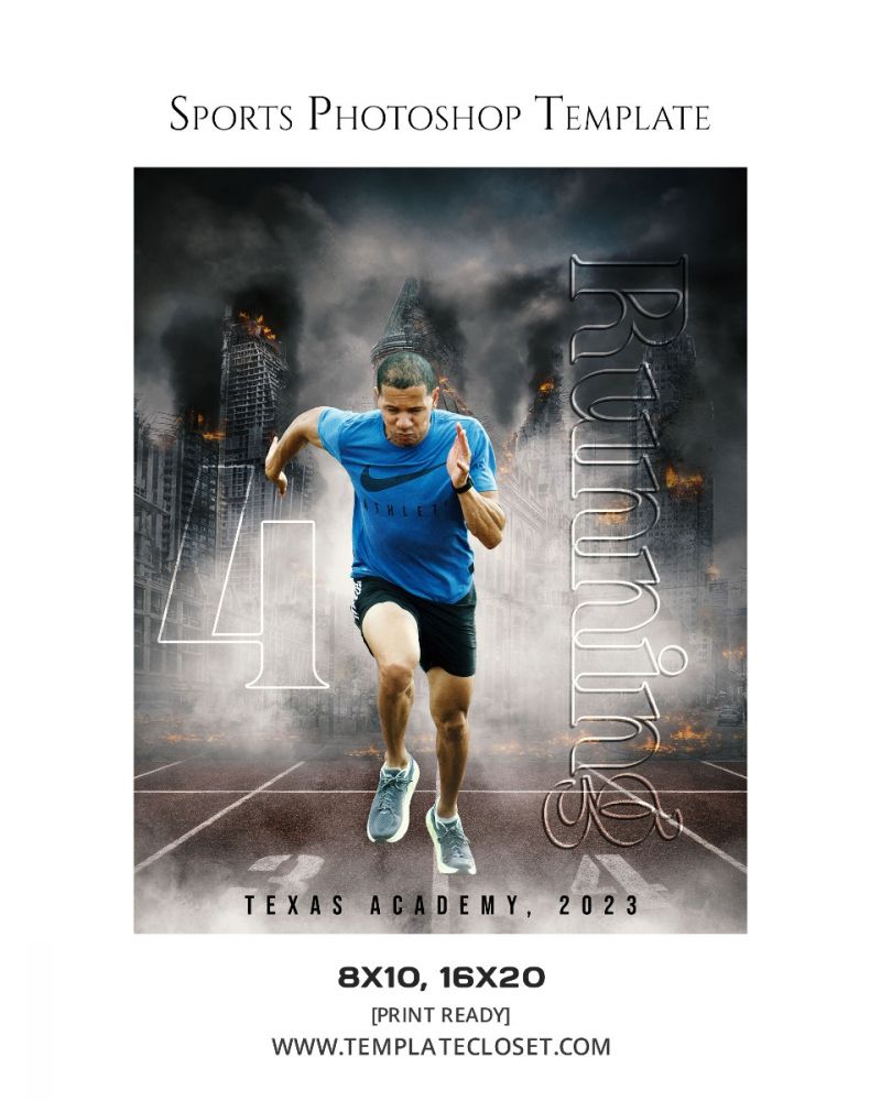 Running Print Ready Sports Photoshop Photography Template