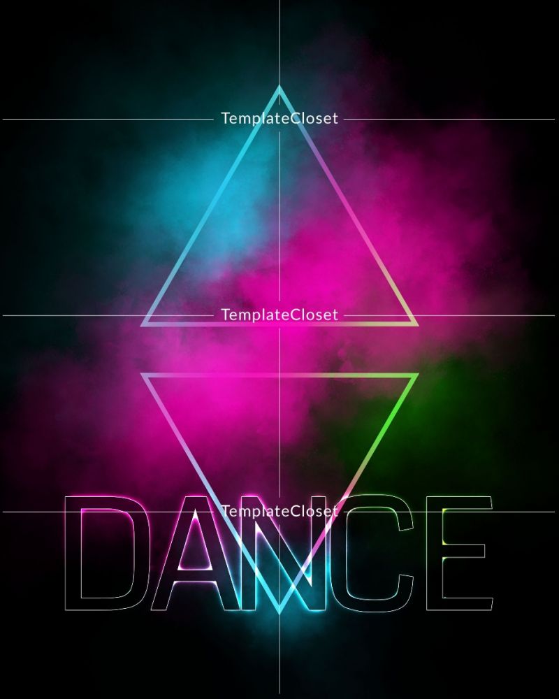 Dance Color Effect Digital Photoshop Template