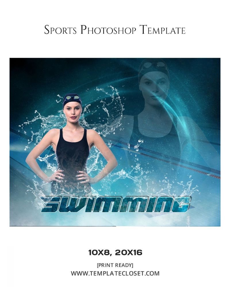 Swimming Memory Mate Print Ready Sports Template