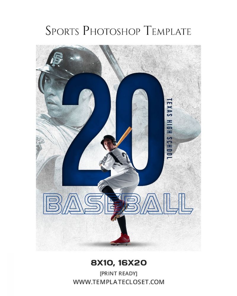 Baseball Print Ready 2023 Photoshop Template