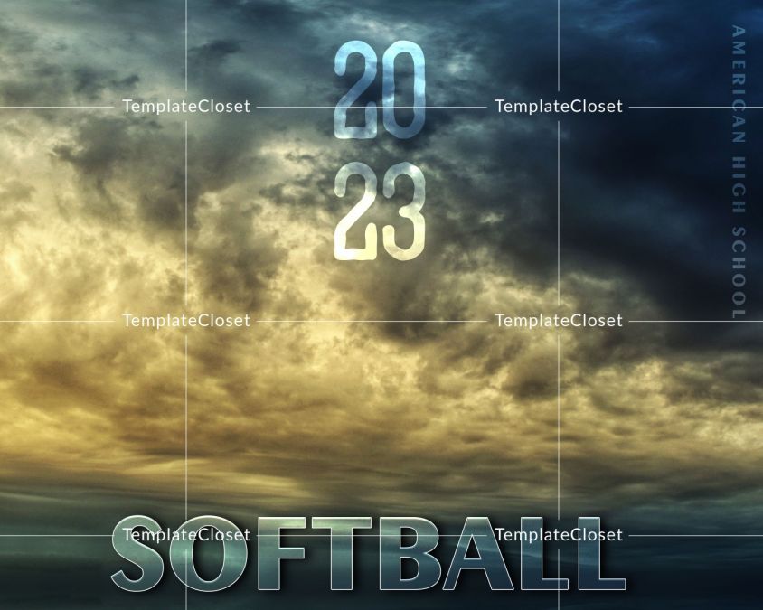 Customized Softball Sports Photoshop Template