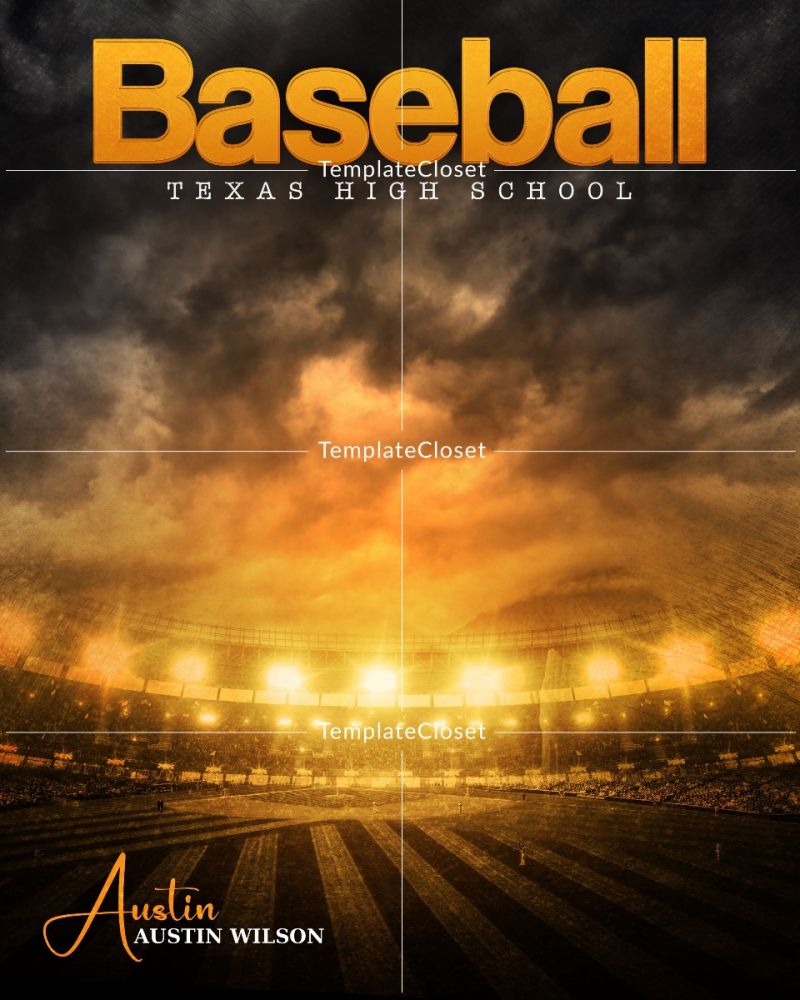 Baseball Light Effect Print Ready Sports Template