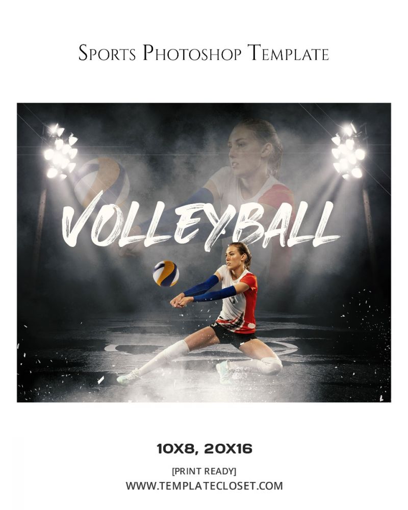 Volleyball Sports Customized Photoshop Template