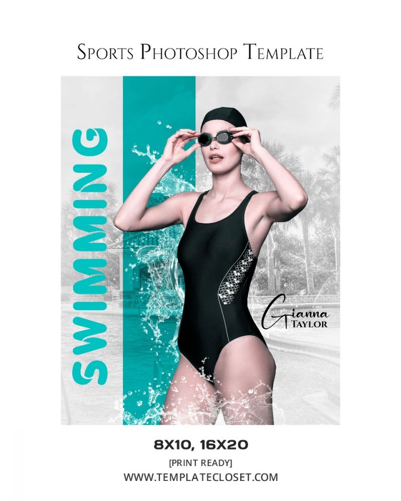 Senior Swimming Sports Photography Template