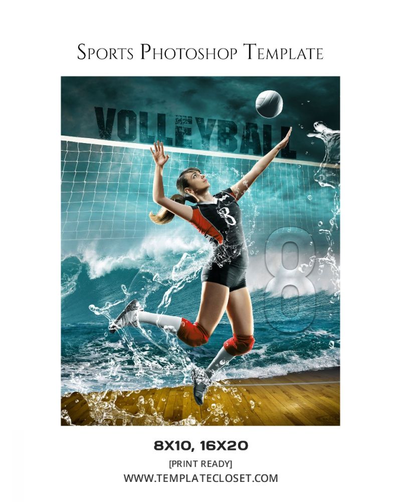 Volleyball Sports Customized Photoshop Template