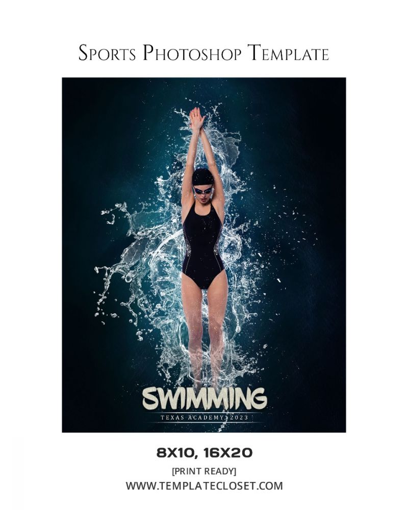 Swimming Sports Photography Print Ready Template