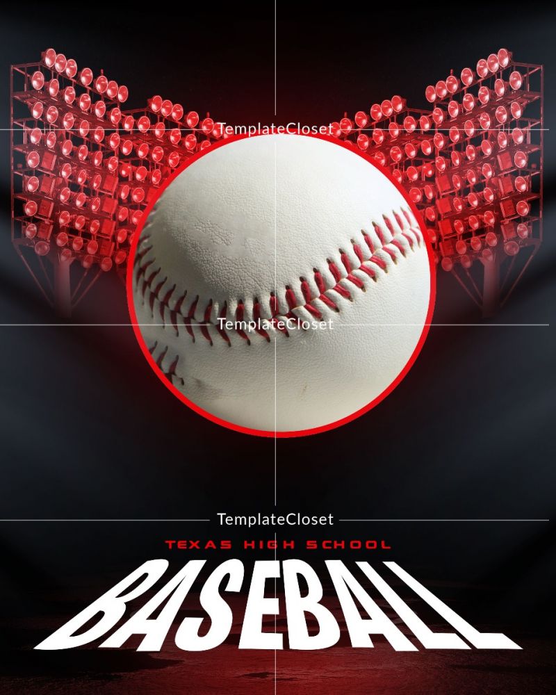 Baseball 3D Effect Customized Photoshop Template