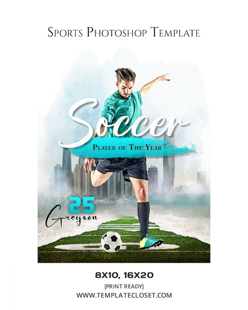 Soccer Player of the Year Print Effect Template