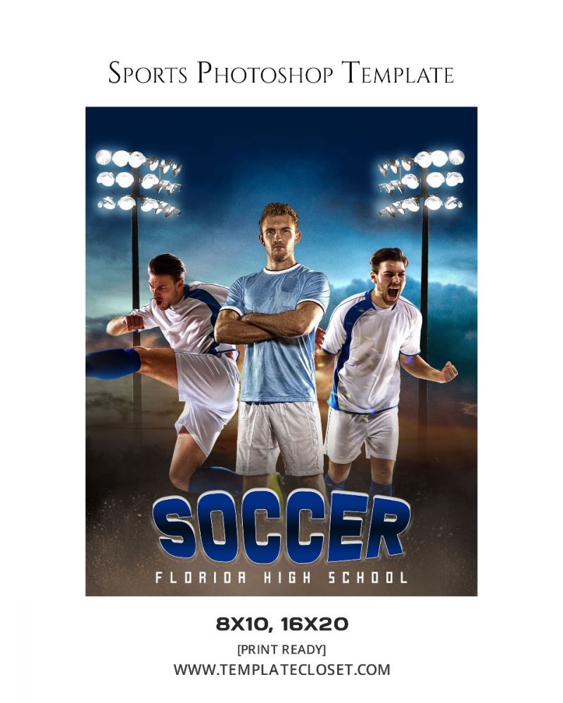 Soccer Moves Sports Print Ready Photoshop Template
