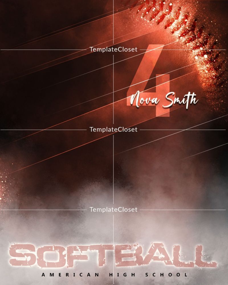 Softball Florida High School Photoshop Template