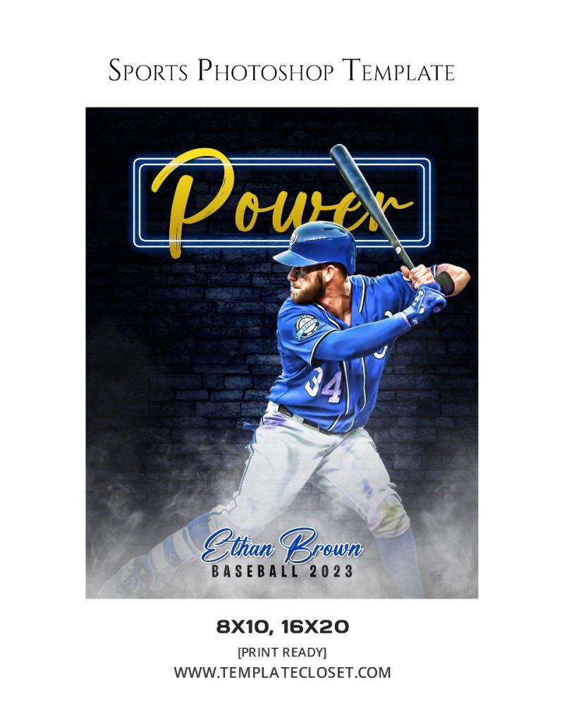 Baseball Power Print Ready Sports Template