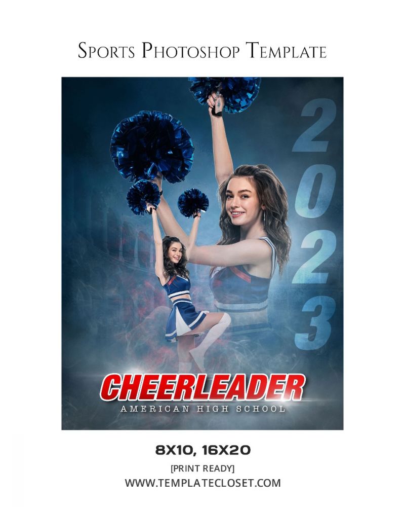 Cheerleader Memory Mate Print Ready Sports Template