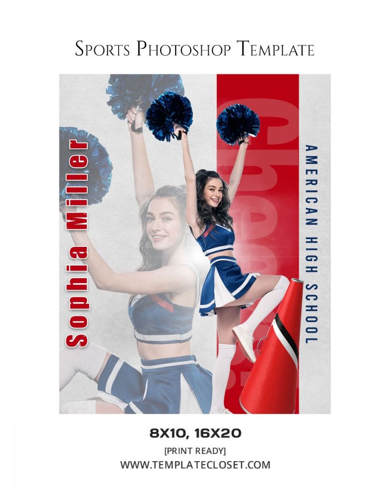 Cheerleader Memory Mate Print Ready Sport Template